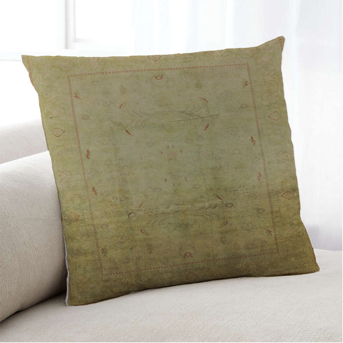 Lifestyle Image of Mid-Century Modern Urban Square Caramel Brown Throw Pillow, 18 inch by 18 inch, pwurb1182