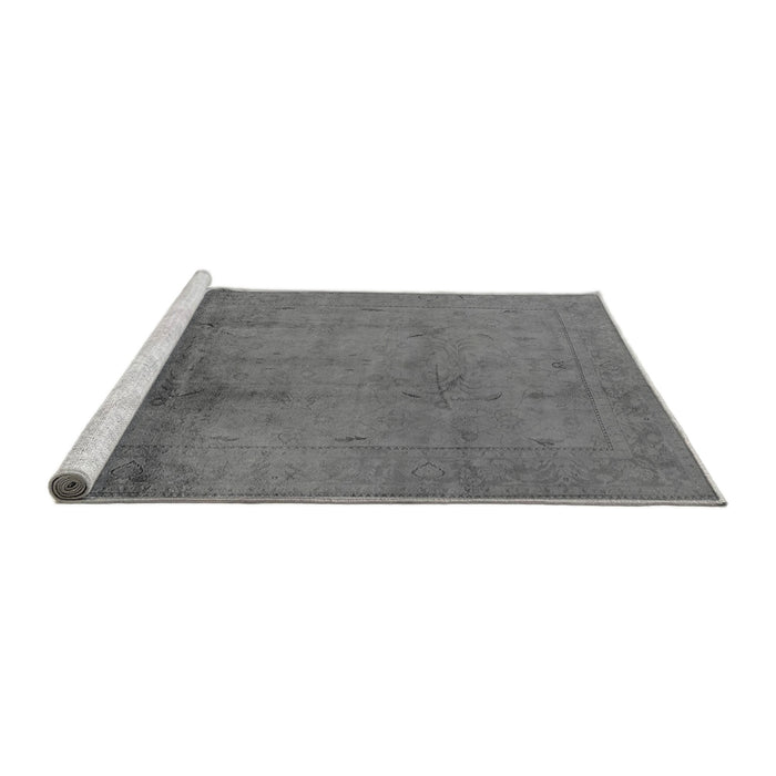 Sideview of Machine Washable Oriental Gray Traditional Rug, wshurb1182gry