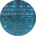 Round Solid Light Blue Modern Rug, urb1183lblu