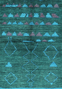 Solid Turquoise Modern Rug, urb1183turq