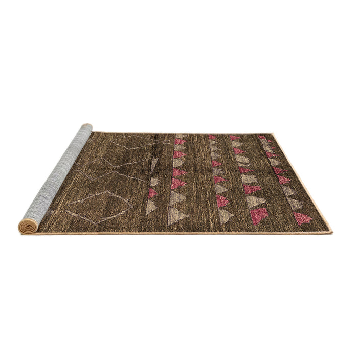 Sideview of Machine Washable Solid Brown Modern Rug, wshurb1183brn