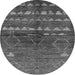 Round Solid Gray Modern Rug, urb1183gry