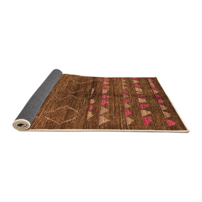 Sideview of Solid Orange Modern Rug, urb1183org