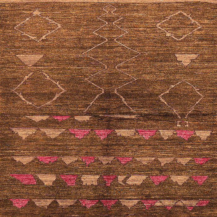 Square Machine Washable Solid Orange Modern Area Rugs, wshurb1183org