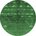 Round Solid Emerald Green Modern Rug, urb1183emgrn