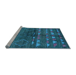 Sideview of Machine Washable Solid Light Blue Modern Rug, wshurb1183lblu