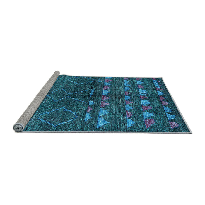 Sideview of Machine Washable Solid Light Blue Modern Rug, wshurb1183lblu