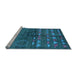 Sideview of Machine Washable Solid Light Blue Modern Rug, wshurb1183lblu