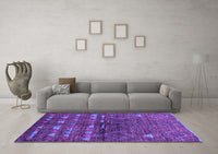 Machine Washable Solid Purple Modern Rug, wshurb1183pur