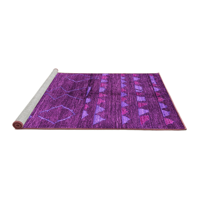 Sideview of Machine Washable Solid Pink Modern Rug, wshurb1183pnk