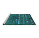 Sideview of Machine Washable Solid Turquoise Modern Area Rugs, wshurb1183turq