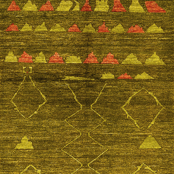 Machine Washable Solid Yellow Modern Rug, wshurb1183yw