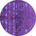 Round Solid Purple Modern Rug, urb1183pur