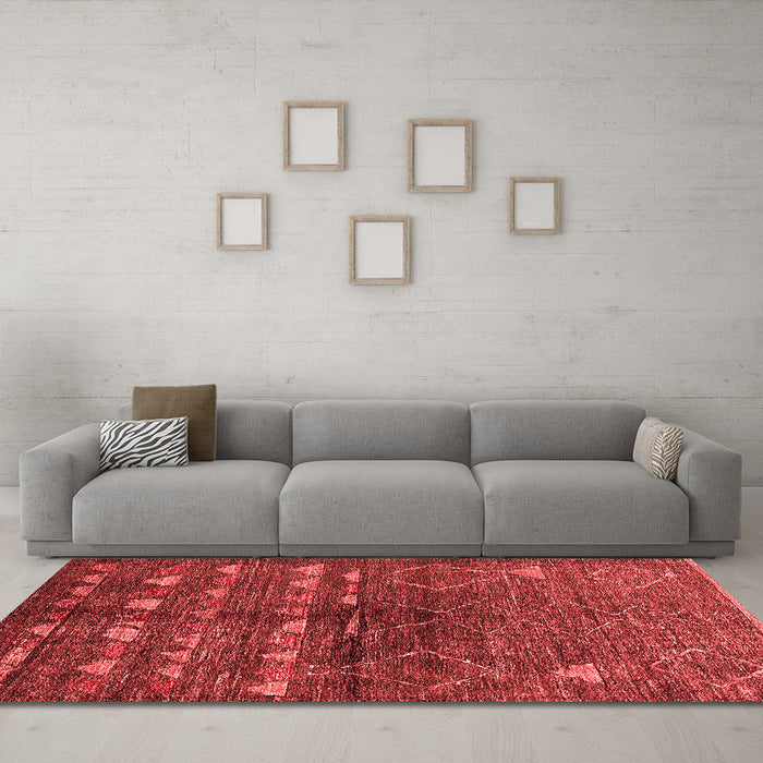 Modern Red Washable Rugs