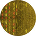 Round Solid Yellow Modern Rug, urb1183yw