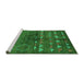 Sideview of Machine Washable Solid Green Modern Area Rugs, wshurb1183grn