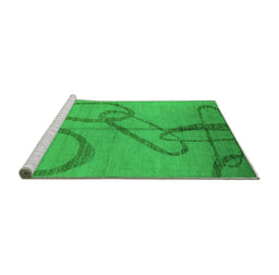 Sideview of Machine Washable Oriental Green Industrial Area Rugs, wshurb1184grn