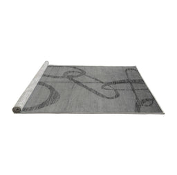 Sideview of Machine Washable Oriental Gray Industrial Rug, wshurb1184gry