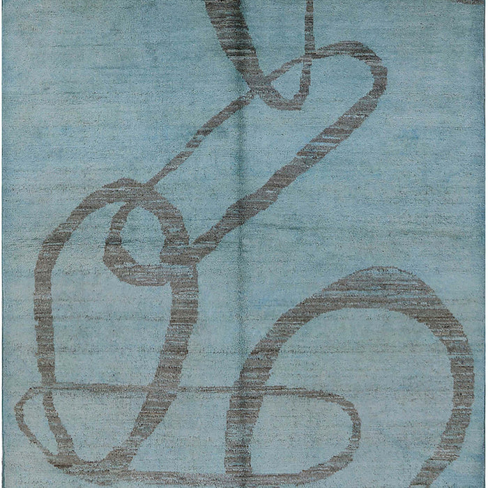 Mid-Century Modern Blue Oriental Rug, urb1184