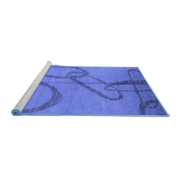 Sideview of Machine Washable Oriental Blue Industrial Rug, wshurb1184blu