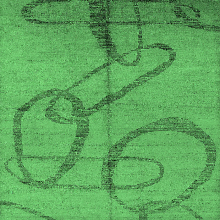 Square Oriental Emerald Green Industrial Rug, urb1184emgrn