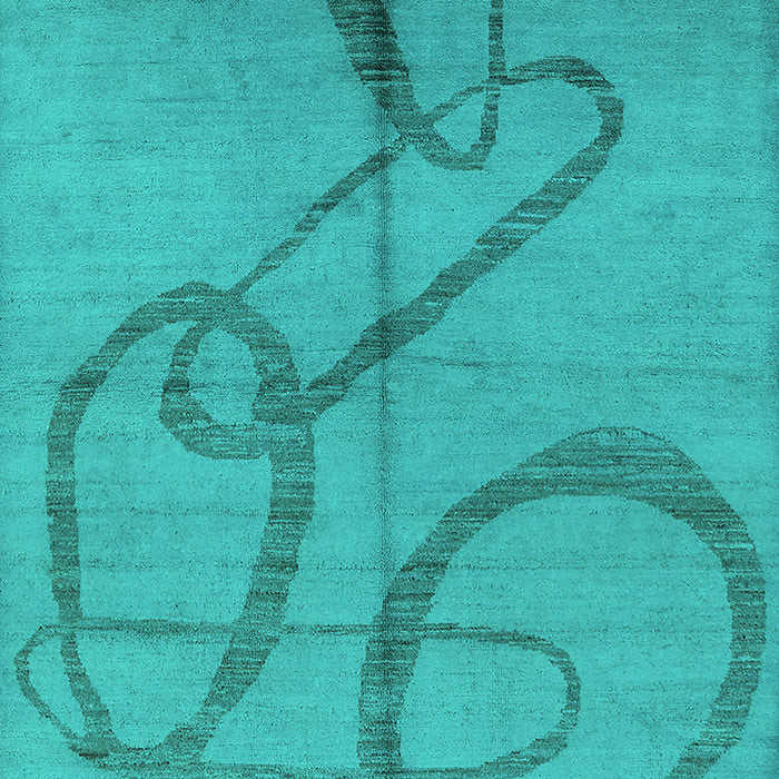 Machine Washable Oriental Turquoise Industrial Area Rugs, wshurb1184turq