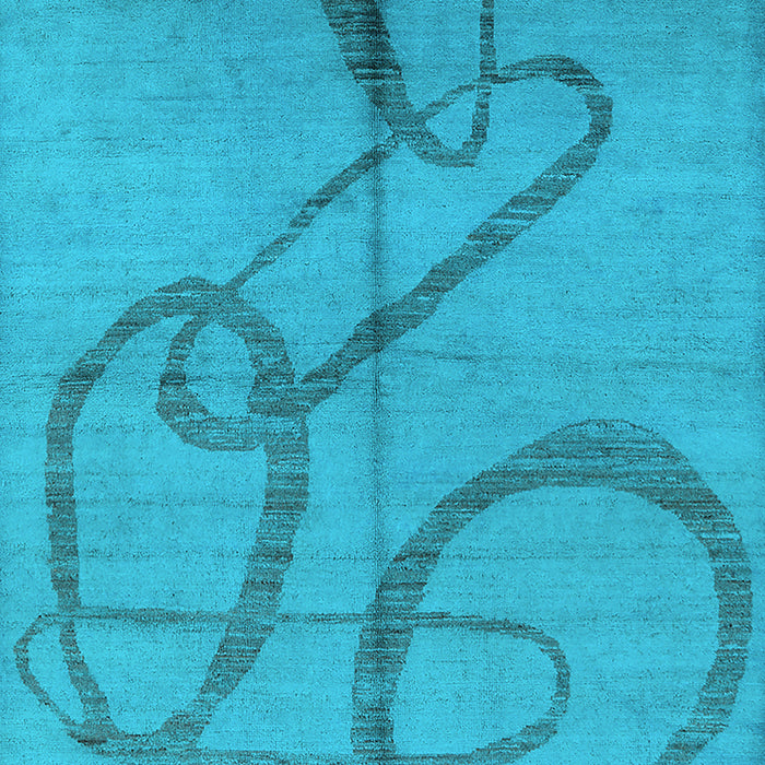 Machine Washable Oriental Light Blue Industrial Rug, wshurb1184lblu