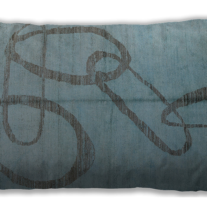 Mid-Century Modern Urban Blue Lumbar Throw Pillow, 13 inch by 19 inch, lburb1184