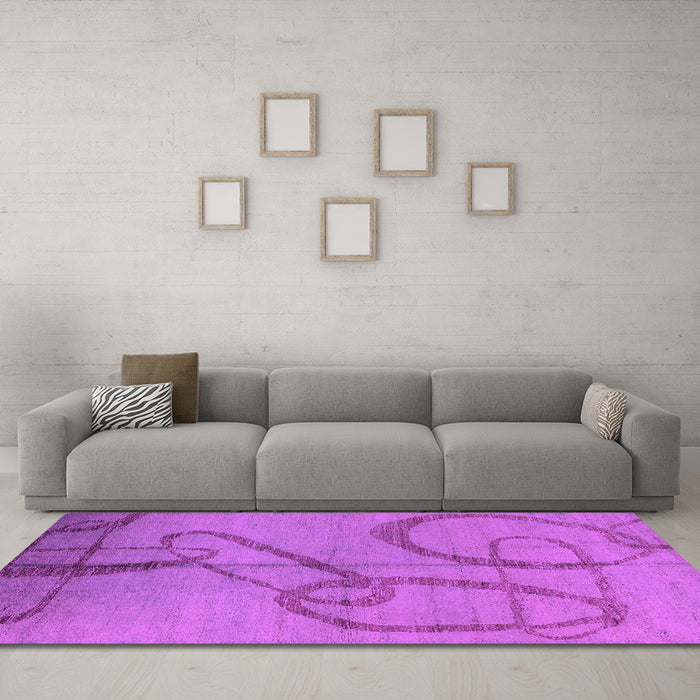 Machine Washable Oriental Pink Industrial Rug in a Living Room, wshurb1184pnk