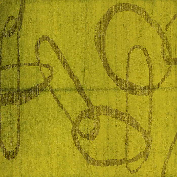 Square Oriental Yellow Industrial Rug, urb1184yw