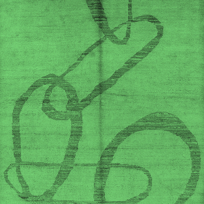 Machine Washable Oriental Emerald Green Industrial Area Rugs, wshurb1184emgrn