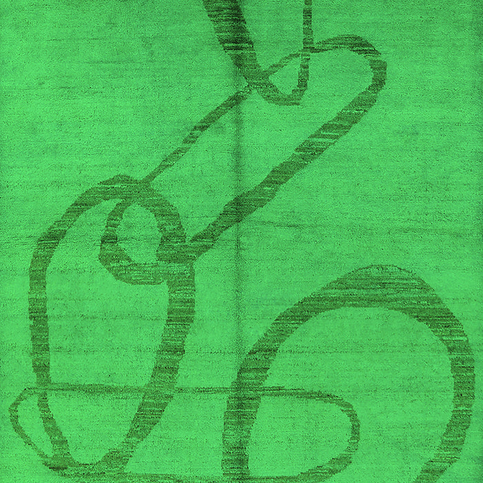 Machine Washable Oriental Green Industrial Area Rugs, wshurb1184grn