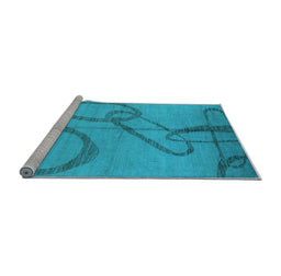 Sideview of Machine Washable Oriental Light Blue Industrial Rug, wshurb1184lblu