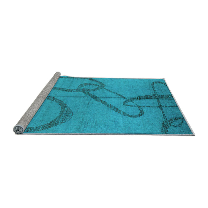 Sideview of Machine Washable Oriental Light Blue Industrial Rug, wshurb1184lblu