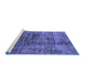 Sideview of Machine Washable Solid Blue Modern Rug, wshurb1185blu