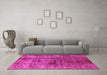 Machine Washable Solid Pink Modern Rug in a Living Room, wshurb1185pnk