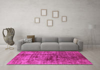 Machine Washable Solid Pink Modern Rug, wshurb1185pnk