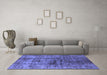 Machine Washable Solid Blue Modern Rug in a Living Room, wshurb1185blu