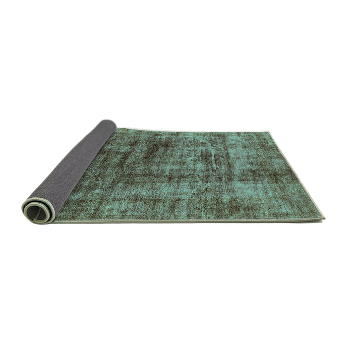 Sideview of Solid Turquoise Modern Rug, urb1185turq