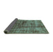 Sideview of Solid Turquoise Modern Rug, urb1185turq