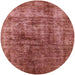 Round Mid-Century Modern Red Solid Rug, urb1185