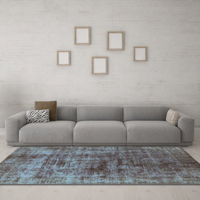 Machine Washable Solid Light Blue Modern Rug in a Living Room, wshurb1185lblu
