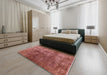 Machine Washable Industrial Modern Red Rug in a Bedroom, wshurb1185