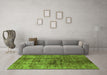 Machine Washable Solid Green Modern Area Rugs in a Living Room,, wshurb1185grn