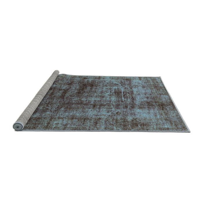 Sideview of Machine Washable Solid Light Blue Modern Rug, wshurb1185lblu