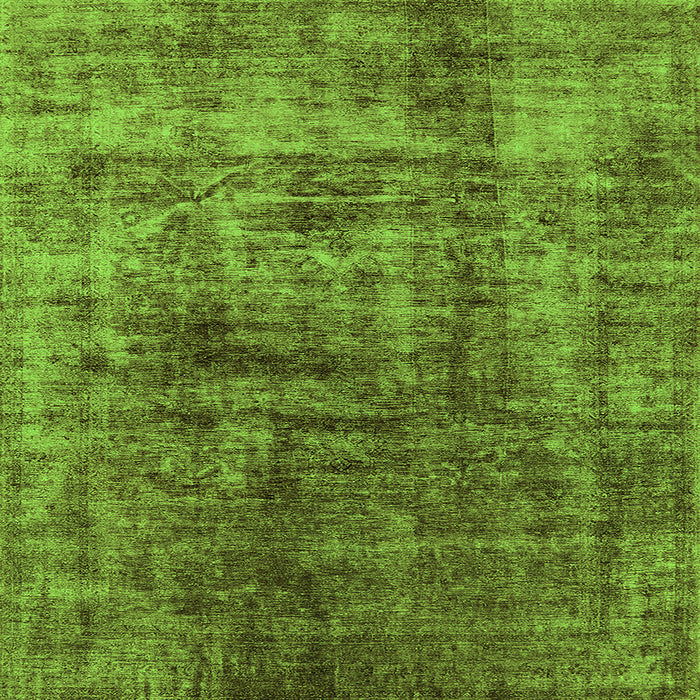 Square Machine Washable Solid Green Modern Area Rugs, wshurb1185grn