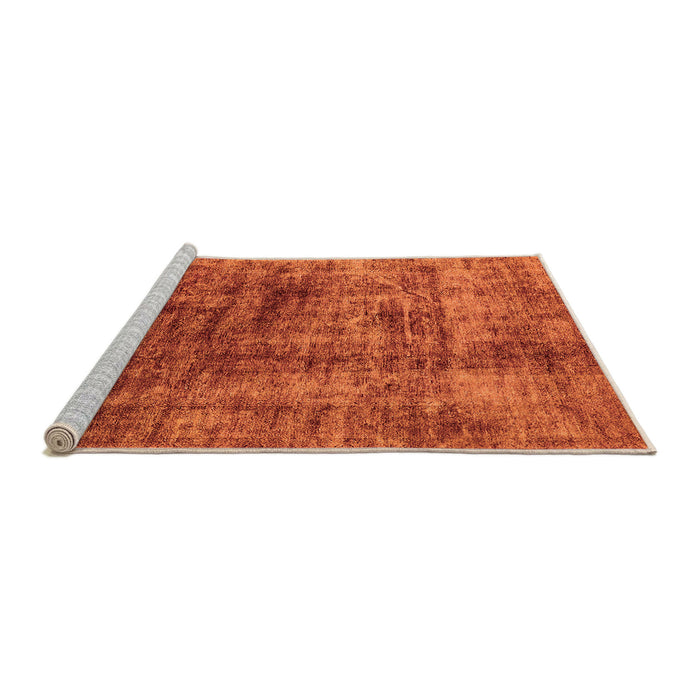 Sideview of Machine Washable Solid Orange Modern Area Rugs, wshurb1185org