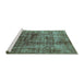 Sideview of Machine Washable Solid Turquoise Modern Area Rugs, wshurb1185turq