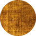 Round Solid Yellow Modern Rug, urb1185yw