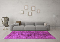 Machine Washable Solid Purple Modern Rug, wshurb1185pur